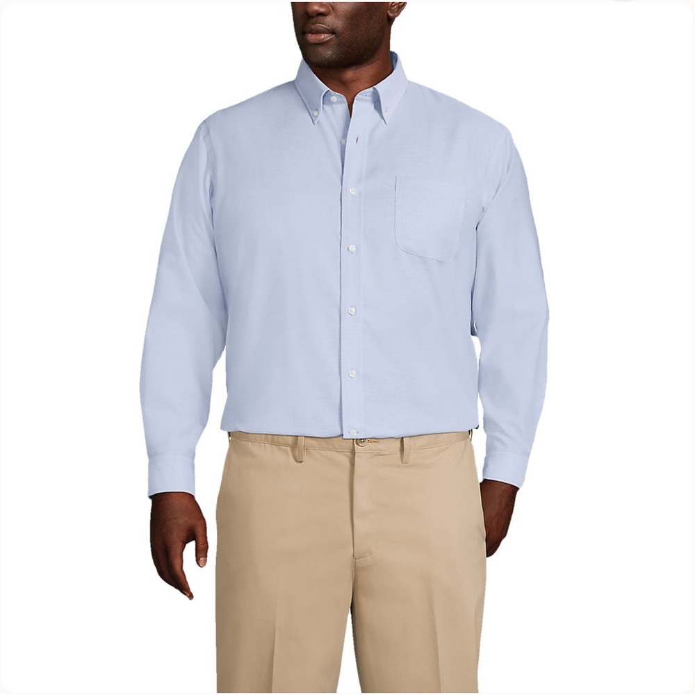 Lot of THREE Lands' End Men's Casual Button Down Shirts.